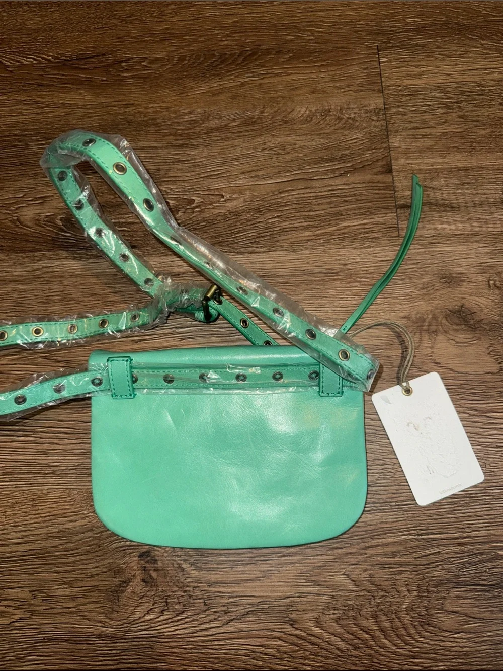 Hobo Leather Crossbody in Mint Green